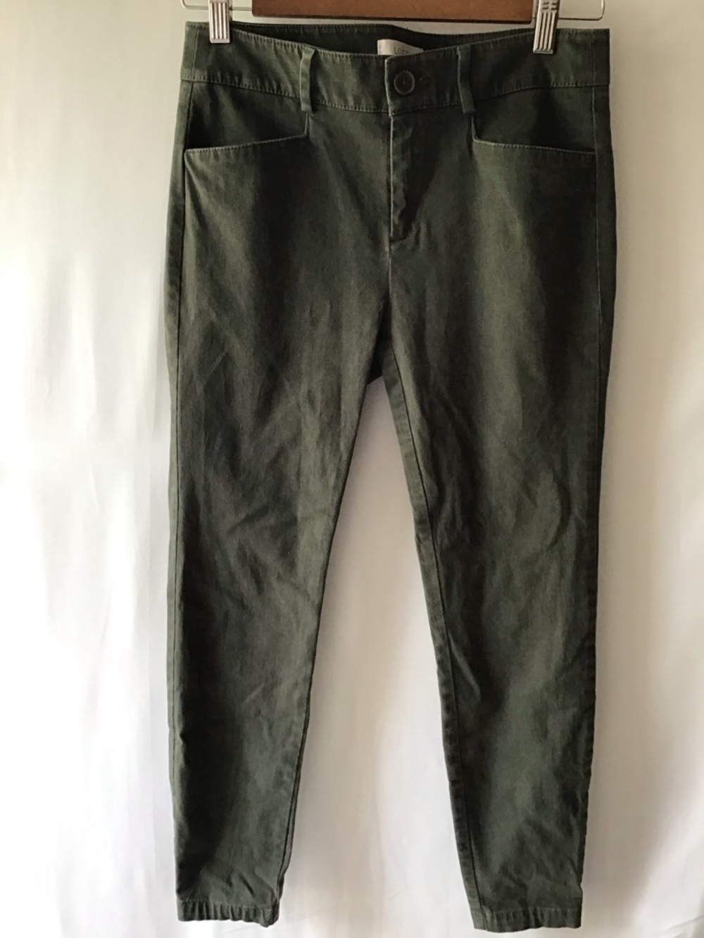 LOFT Women  Dark Olive Stretch Chinos